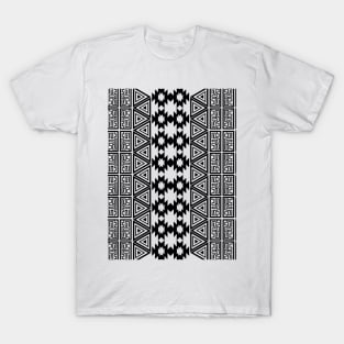 Aztec Pattern Design Black T-Shirt